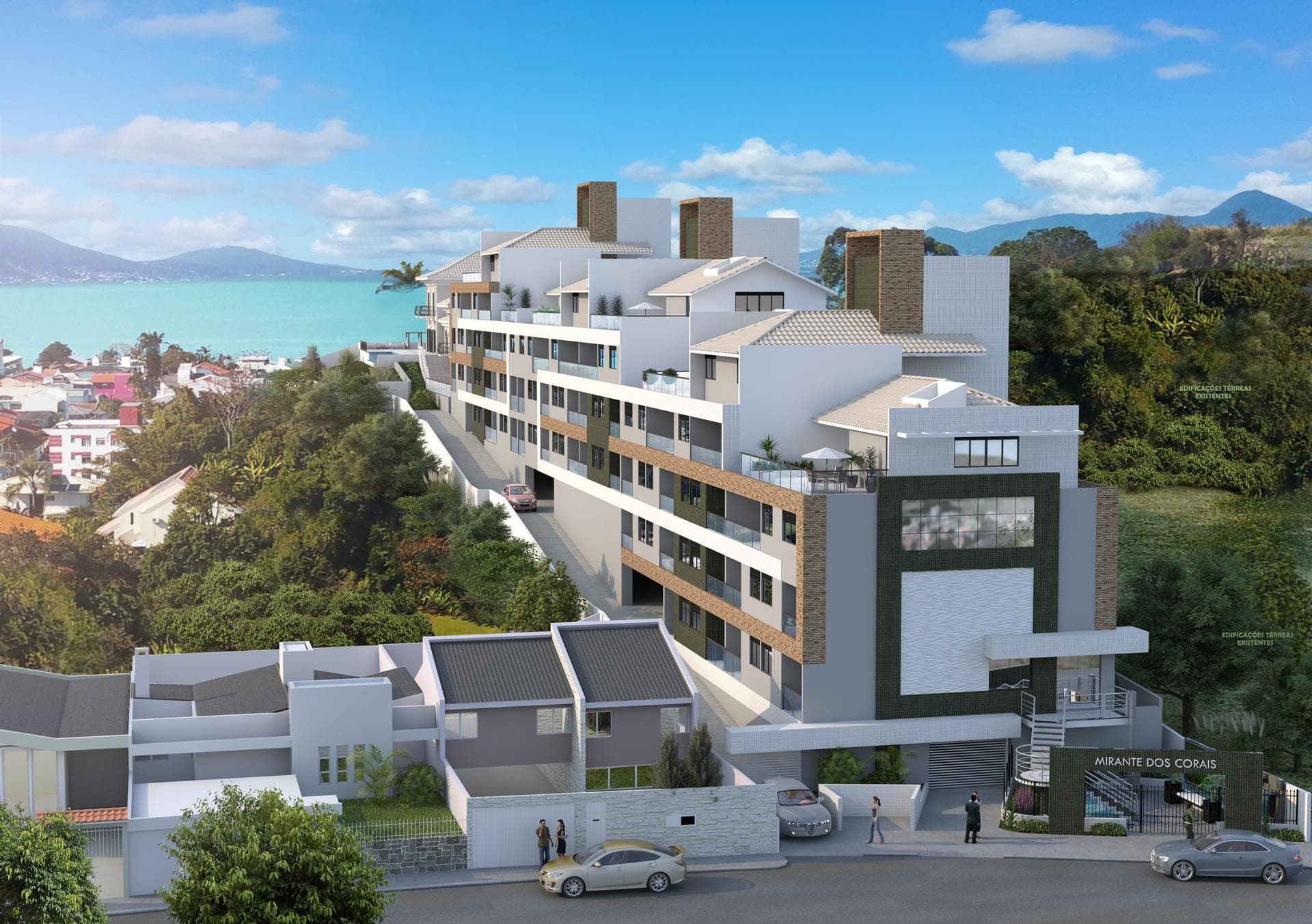 Vista diurna do Mirante dos Corais com a Baía Sul